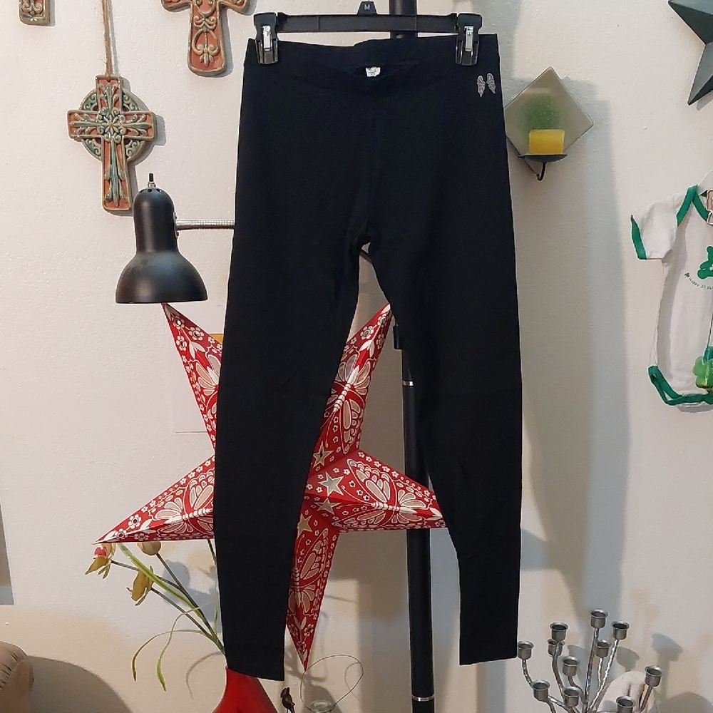 NWOT VS Angel Black Straight Leg Yoga Pants/leggings With Angel Logo Circa 2000s